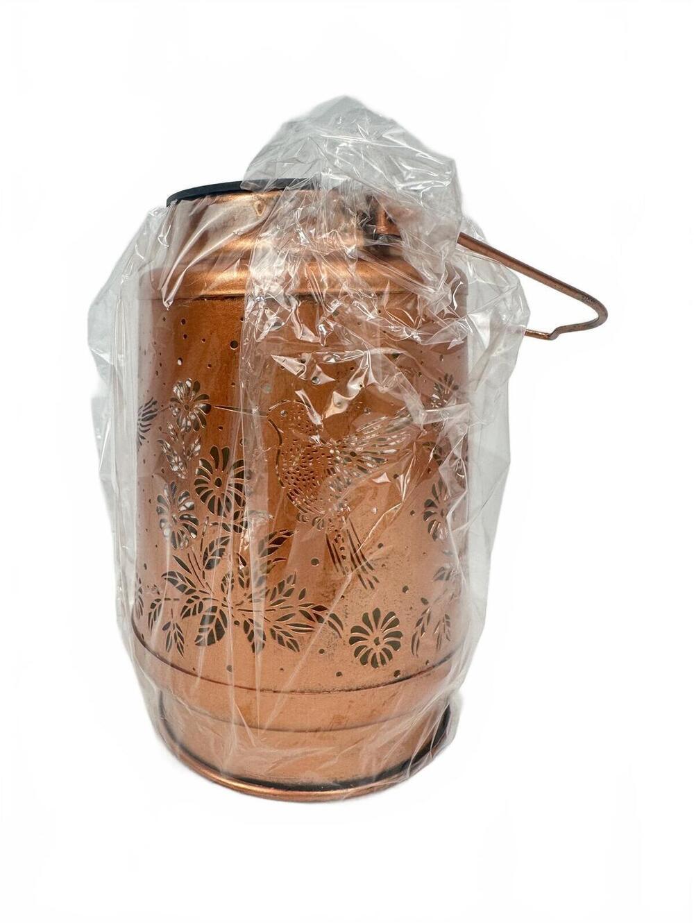 2/$30 Solar Lantern Outdoor Copper Hummingbird Hanging Garden Light LED NIB